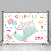 Aperturee - Toy Bear Tent Feather Stars Sleepover Party Backdrop